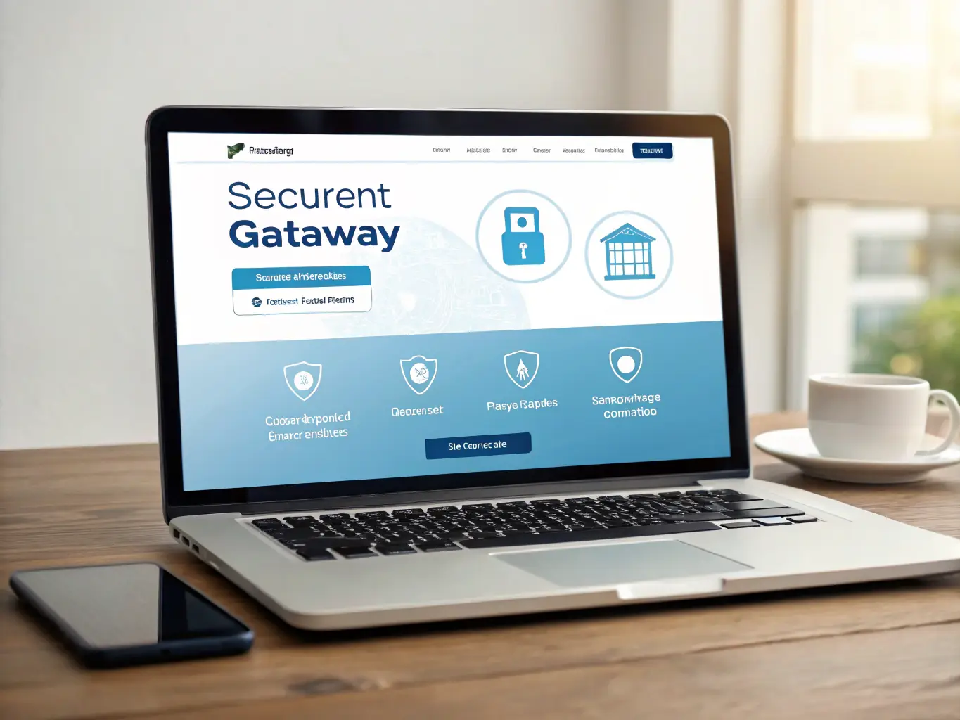 A digital illustration depicting a secure online payment gateway with various credit card logos, symbolizing secure and versatile payment processing.