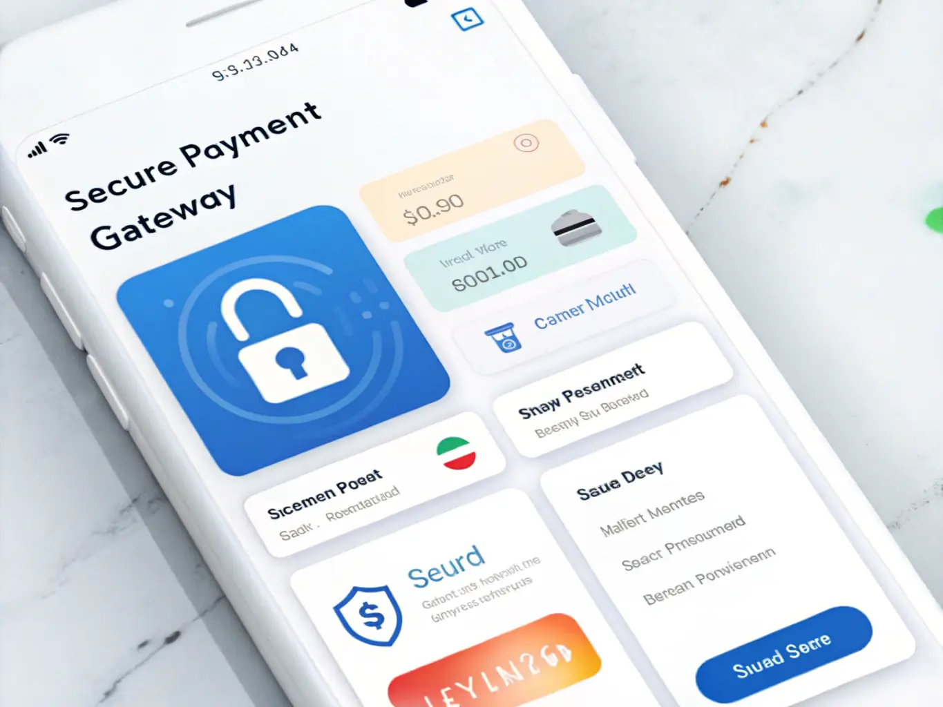 An image showing a mobile app interface with a secure payment confirmation screen, highlighting the ease of mobile transactions.
